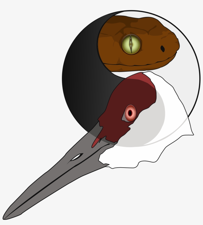 Yinyang Crane Snake - Illustration, transparent png #9474557