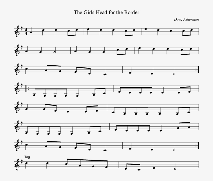 Listen To The Girls Head For The Border - Sheet Music, transparent png #9475146