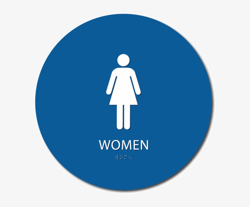 Ada Compliant Women Bathroom Sign - Ladies Rest Room Sign, transparent png #9476614