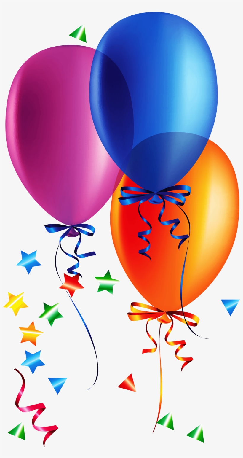 Balloons And Confetti Clipart - Happy Birthday Vickie, transparent png #9476621
