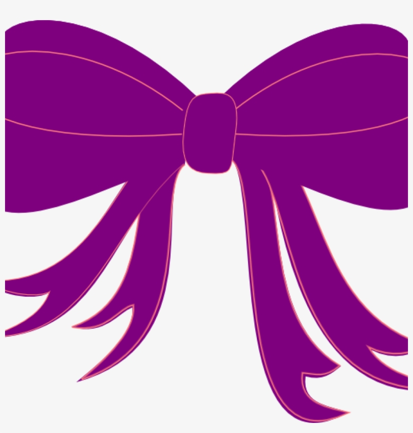 Purple Ribbon Clipart Purple Ribbon Clip Art At Clker - Pink Hair Bow Clipart, transparent png #9478323
