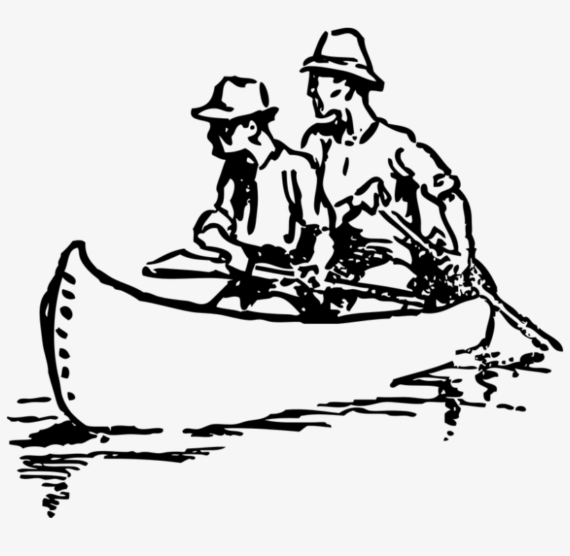 Canoe Rowing Free On Dumielauxepices Net - Drawing Of Canoe In Water, transparent png #9478581