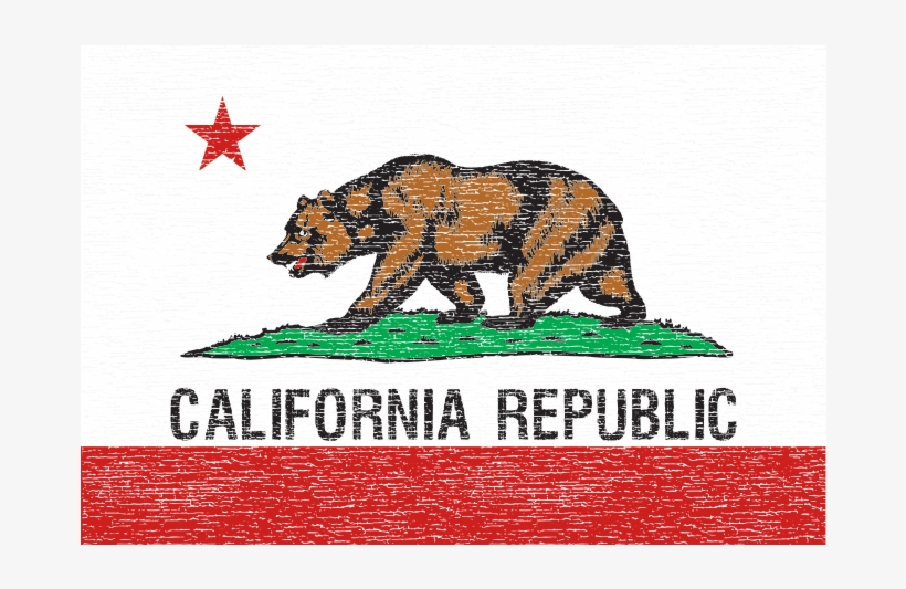 Bear On California Flag - California Republic Vector, transparent png #9478824