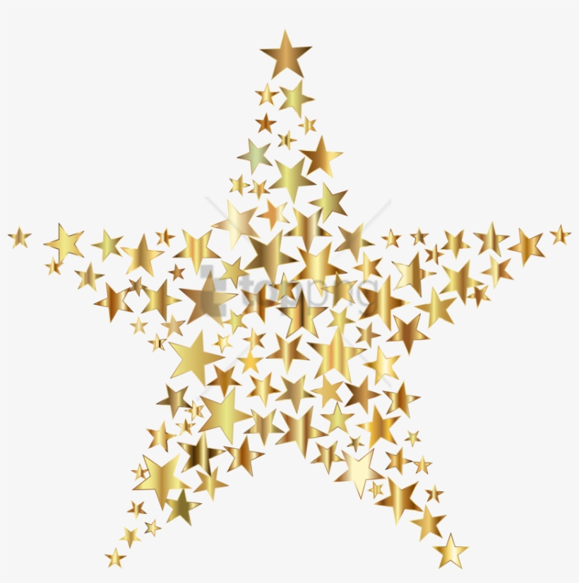 Free Png Christmas Gold Star Png Png Image With Transparent - Gold Stars No Background, transparent png #9479622