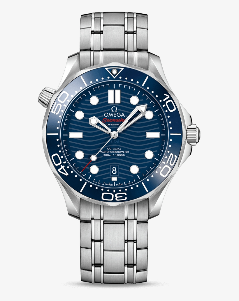 Diver 300 M Co-axial Master Chronometer Steel On Steel - Omega Seamaster 300m Black, transparent png #9479729