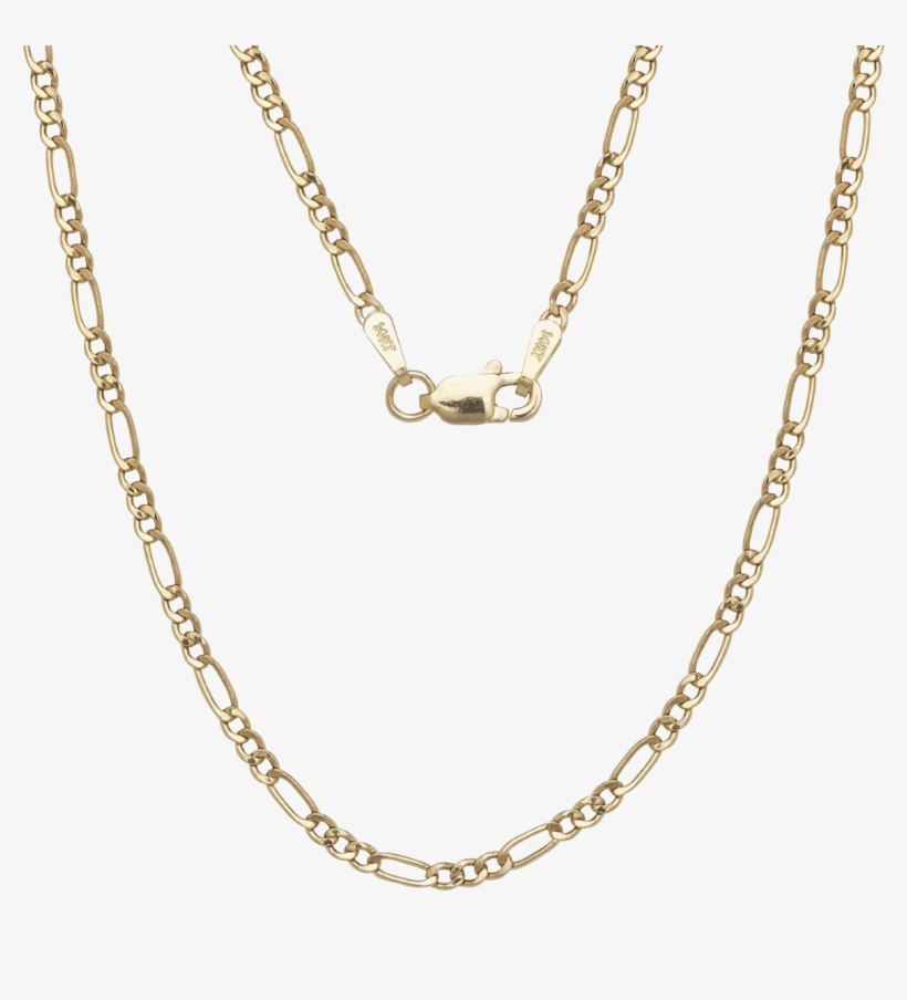 A&m 14k Gold Thin Figaro Necklace - Solid 10k Chain 4mm Cuban Link, transparent png #9479825