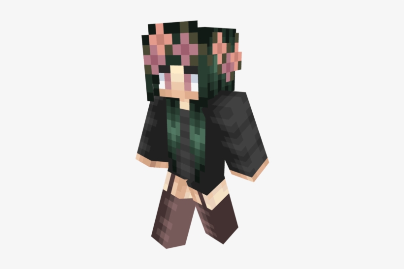 Minecraft Skins Girl With Flower Crown - Illustration.