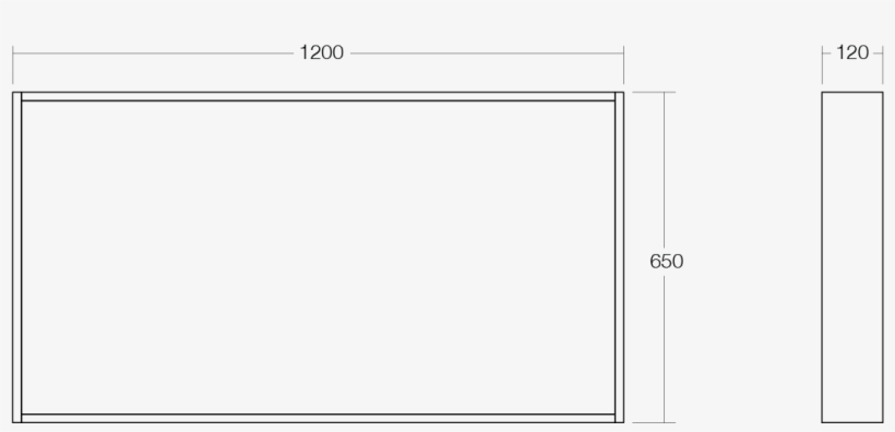 Omvivo Venice 1200 Box Frame Mirror Arlington Oak - Parallel, transparent png #9481847