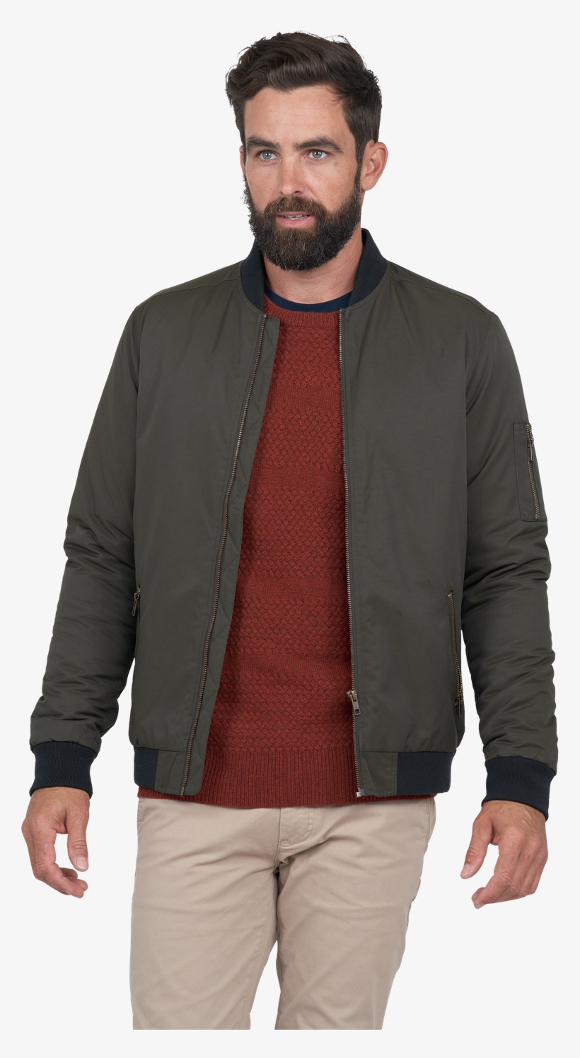 Get The Vernon Bomber Jacket In Olive Online - Pocket, transparent png #9482009