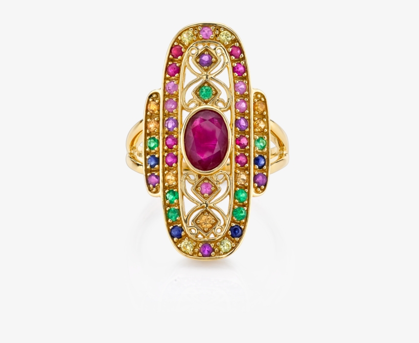 Antique Rainbow Cocktail Ring - Engagement Ring, transparent png #9482449