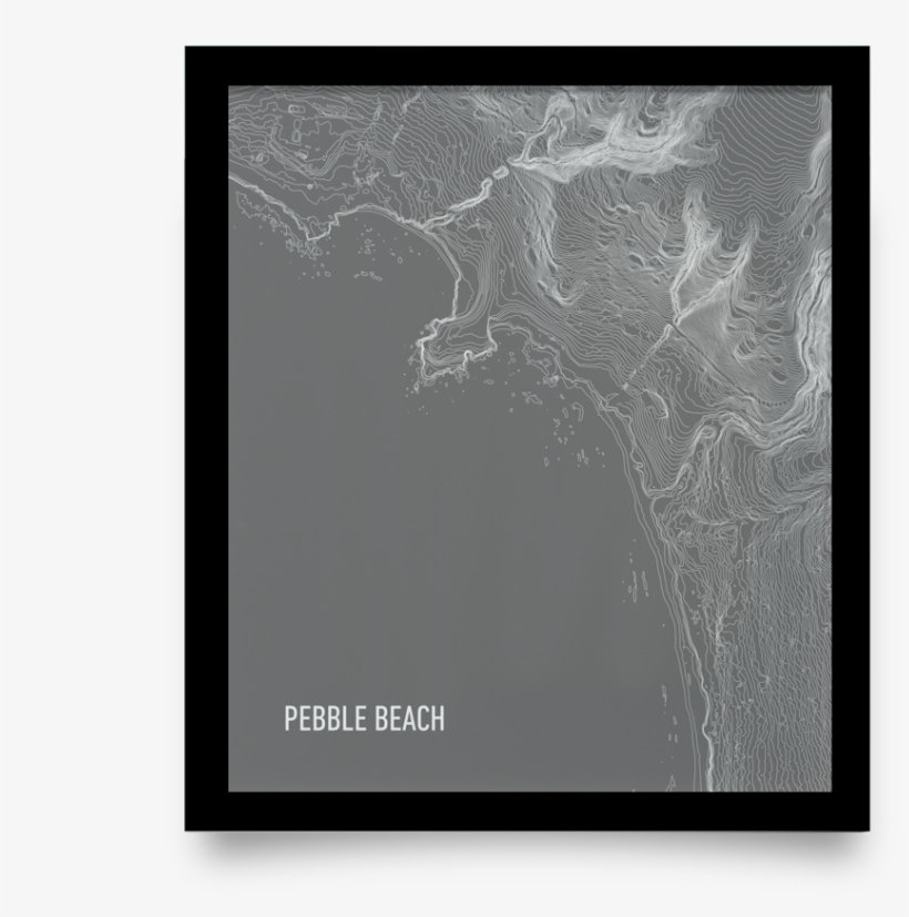 Pebble Beach Topo Gray Giclée Print - Motif, transparent png #9482710