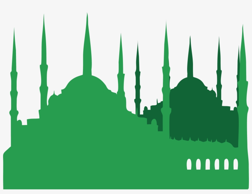 Svg Black And White Stock Turkey Islam Illustration - Green Mosque Silhouette, transparent png #9482996