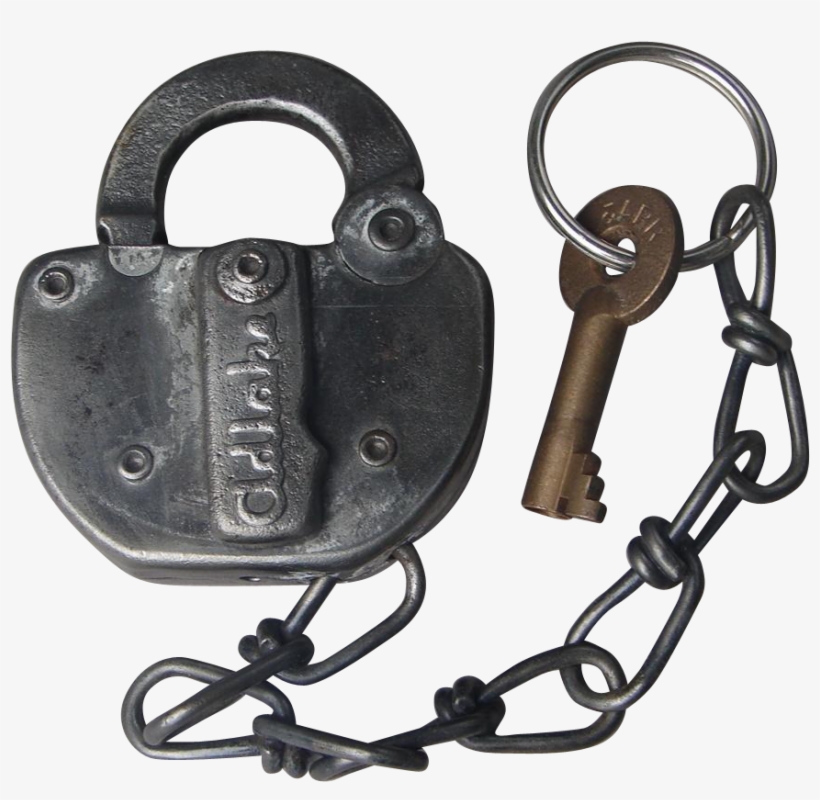 Vintage L&arr Railroad Switch Lock And Key Set Found - Leather, transparent png #9483775