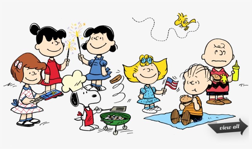 Peanuts Gang July 4th Celebration - Fourth Of July Peanuts Cartoon, transparent png #9484079