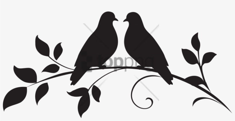 Free Png Love Birds Silhouette Png Image With Transparent - Wedding Dove Silhouette Png, transparent png #9484232