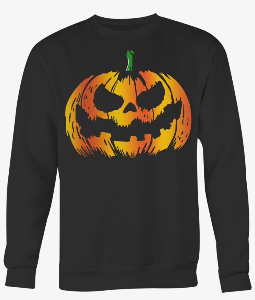 Disstressed Pumpkin Face Horror T-shirt - Camisas De Halloween Calabazas, transparent png #9484824