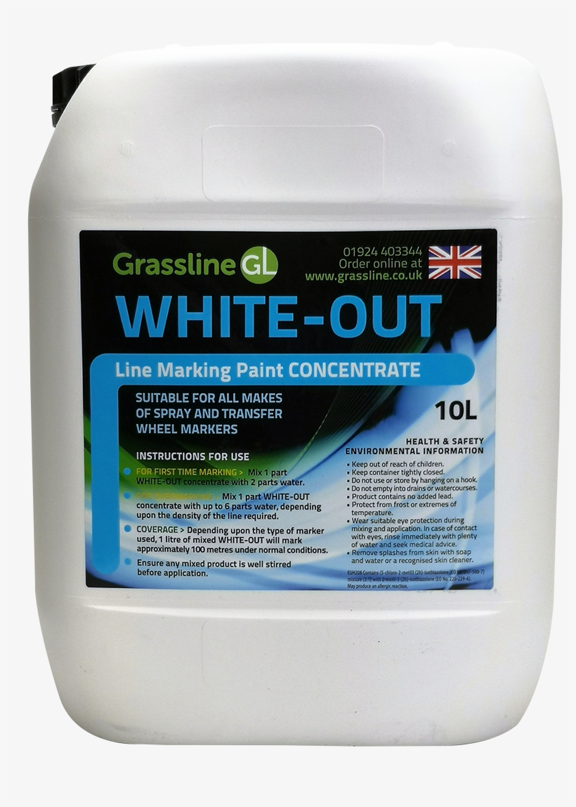Grassline White Out Line Marker Paint 10l - Leather, transparent png #9485280