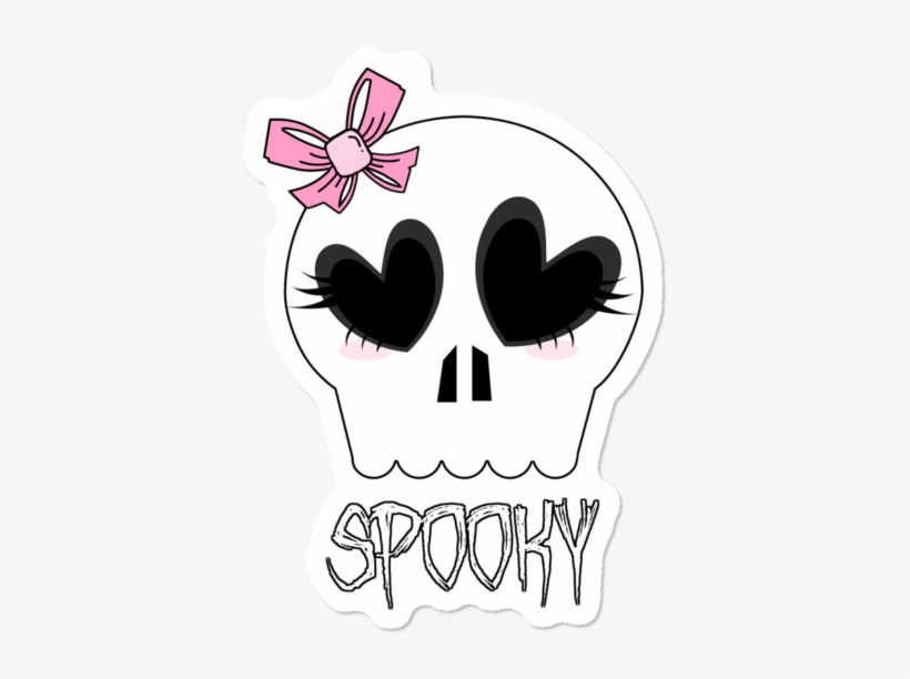 Spooky Cutie Skull Sticker - Skull, transparent png #9485761