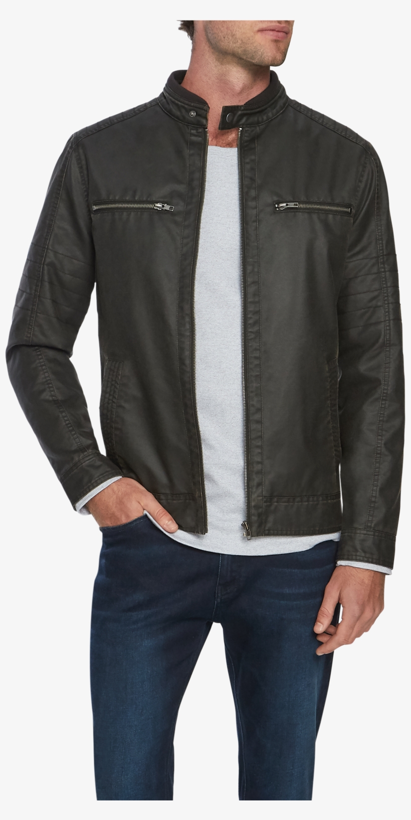 Chocolate Hart Moto Biker Jacket - Leather Jacket, transparent png #9487499