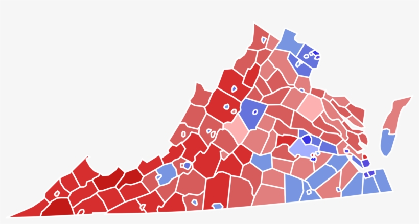 Blue Wave Try Blue Tsunami - Virginia 2016 Election Results By County, transparent png #9490558
