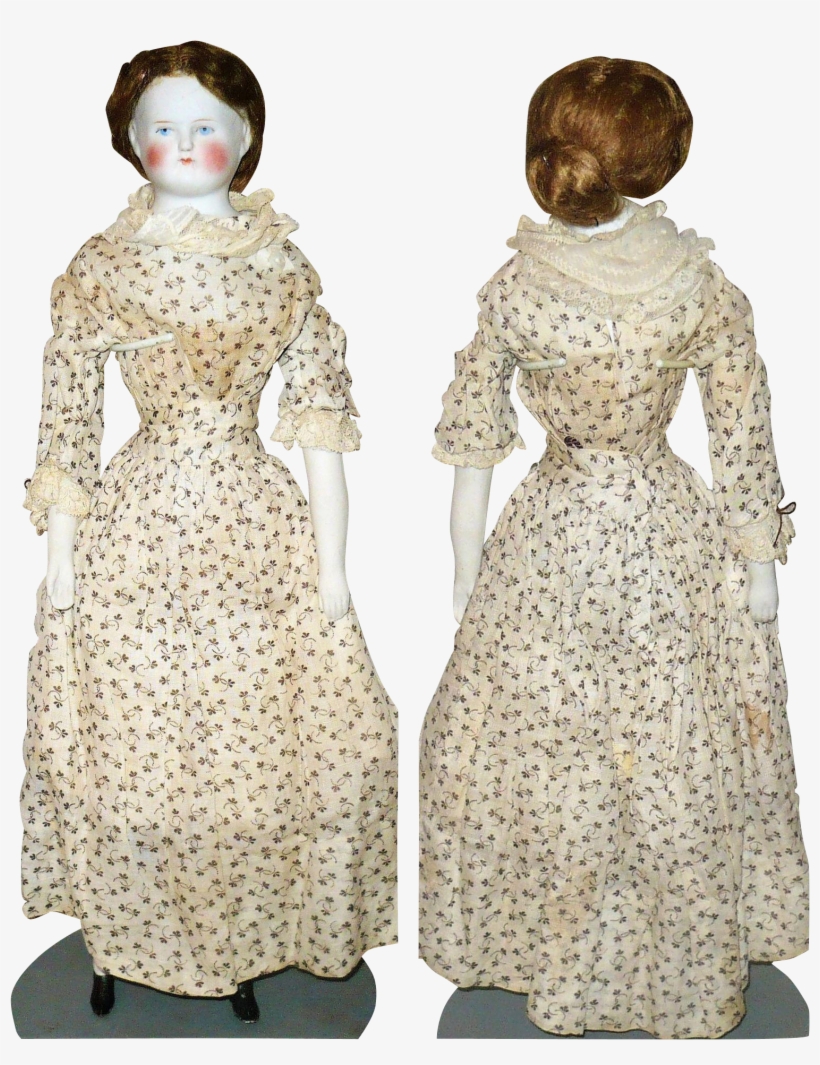 17 Inch 1870's Bisque Bald Head Sh Lady Original Body - Vintage Clothing, transparent png #9490899