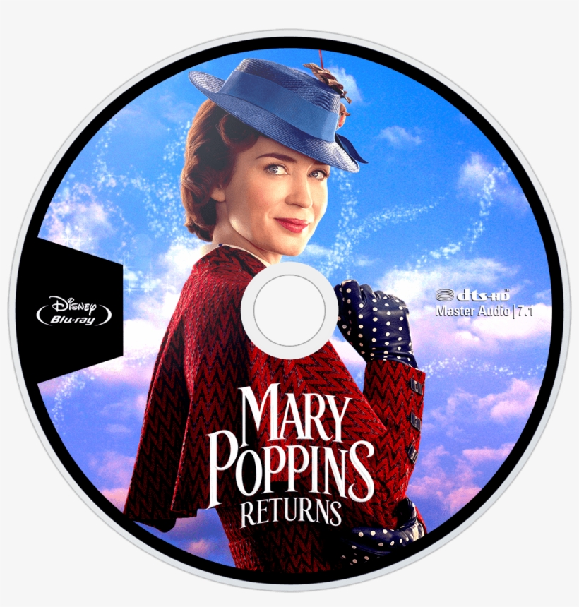 Mary Poppins Returns Bluray Disc Image - Mary Poppins Returns Dvd Disc, transparent png #9491977