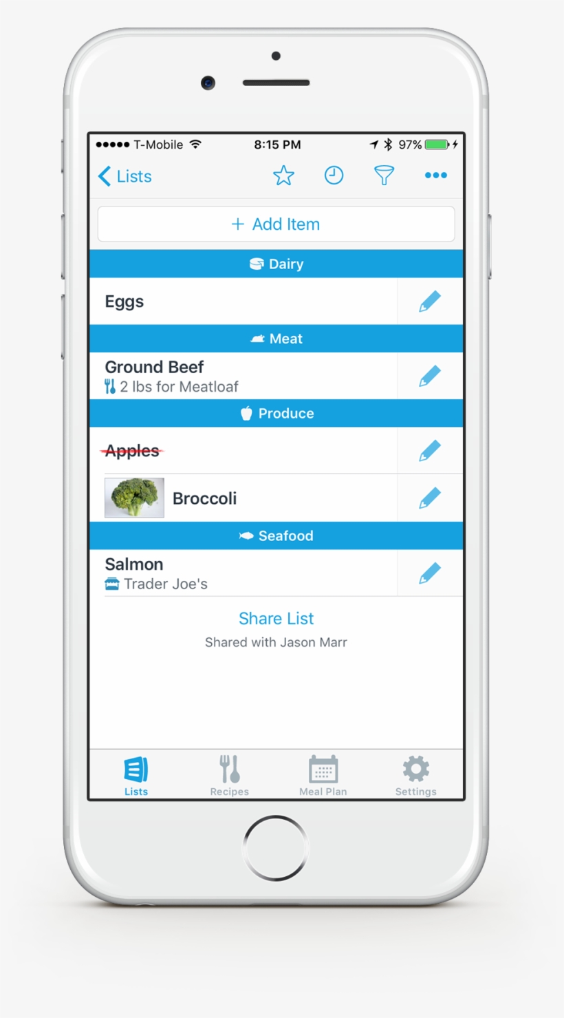 Anylist Suggests Common Grocery Items As You Type, - Smartphone, transparent png #9495419
