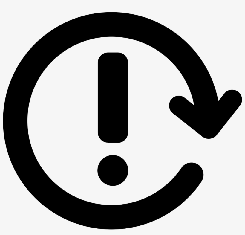 Exclamation Sign In Circular Right Arrow Comments - Time Management Icon Png, transparent png #9495794