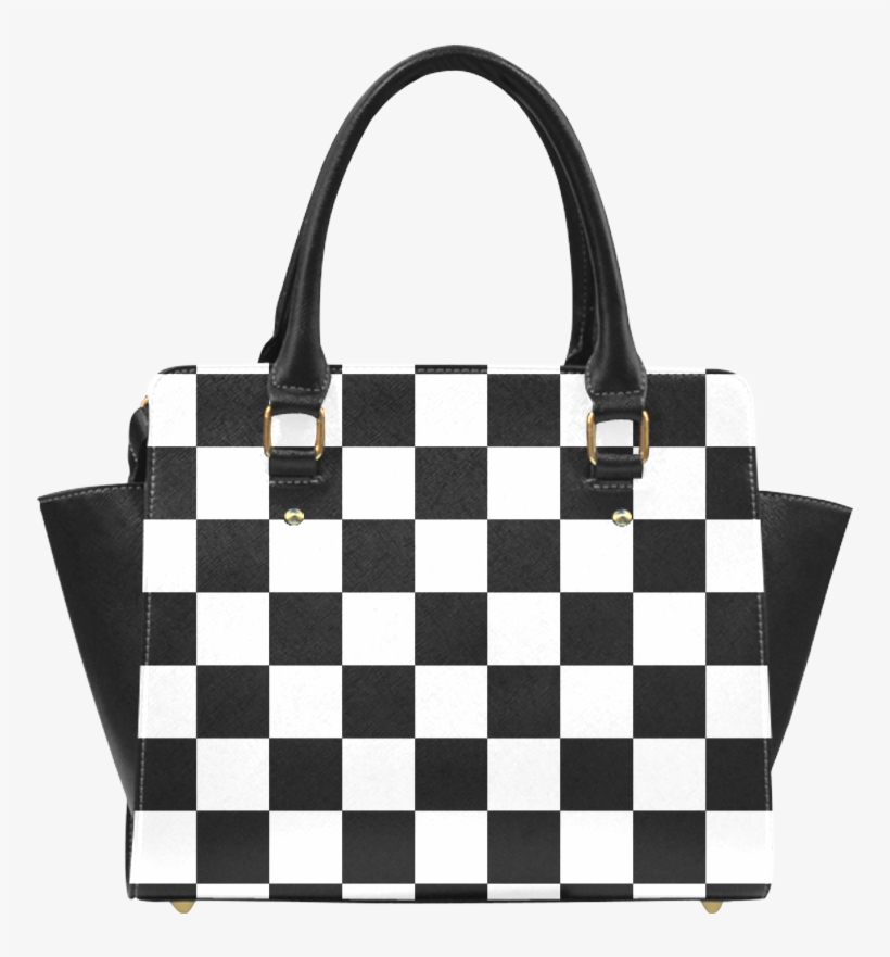 Checkerboard Black And White Classic Shoulder Handbag - Purpleheart And Maple Cutting Board, transparent png #9496906