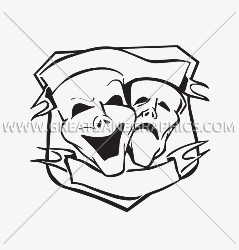 Drama Mask Png - Theater Face Line, transparent png #9497557