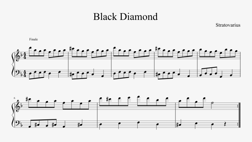 Black Diamond Sheet Music Composed By Stratovarius - Stratovarius Black Diamond Sheet Music, transparent png #9497800