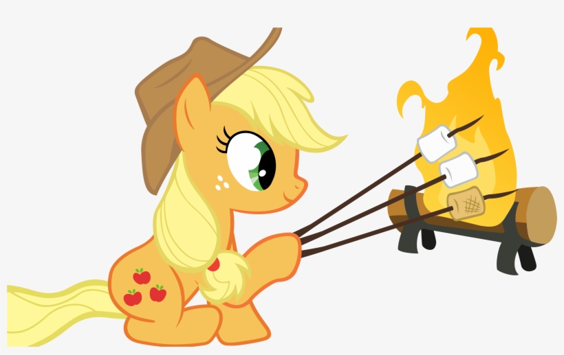 Pony Full Moon Clip Art Transprent Png - Applejack Roasting Marshmallows, transparent png #950013