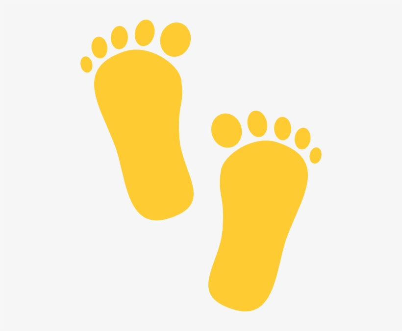 Footprints Clipart Yellow - Pezinho De Bebe Azul Png, transparent png #950082