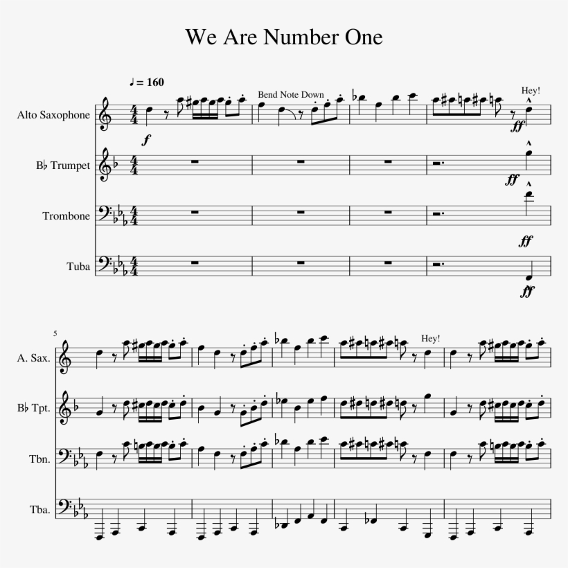 We Are Number One Parts - Love Galore Sheet Music, transparent png #950263