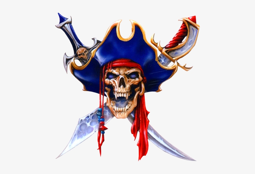 Skull-110 - Pirates Skull And Swords, transparent png #950731