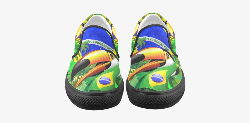 Brazil Flag With Toco Toucan Women's Unusual Slip-on - Toco Toucan With Brazil Flag Ornament (round), transparent png #950913