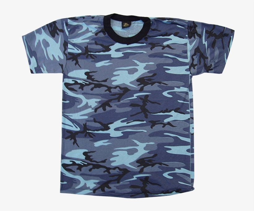 View - Sky Blue Camo Shirt, transparent png #951136