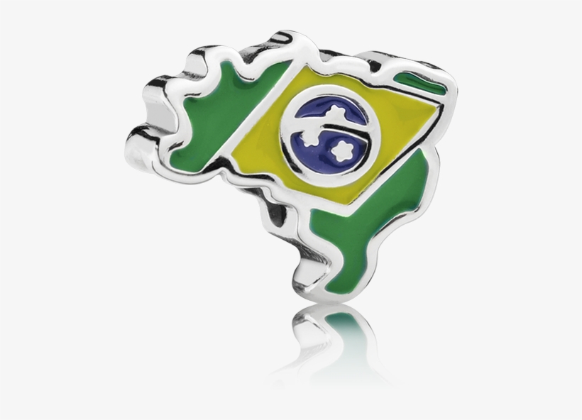 Brazil Heart Flag, Green, Yellow & Blue Enamel - Pandora Brazil Charm 791303enmx, transparent png #951463