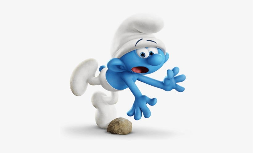 Clumsy Smurf Tripping Over Rock - Smurfs: The Lost Village (paperback), transparent png #951521