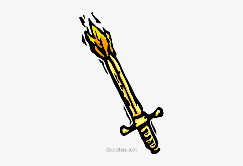 Burning Sword Royalty Free Vector Clip Art Illustration, transparent png #951552