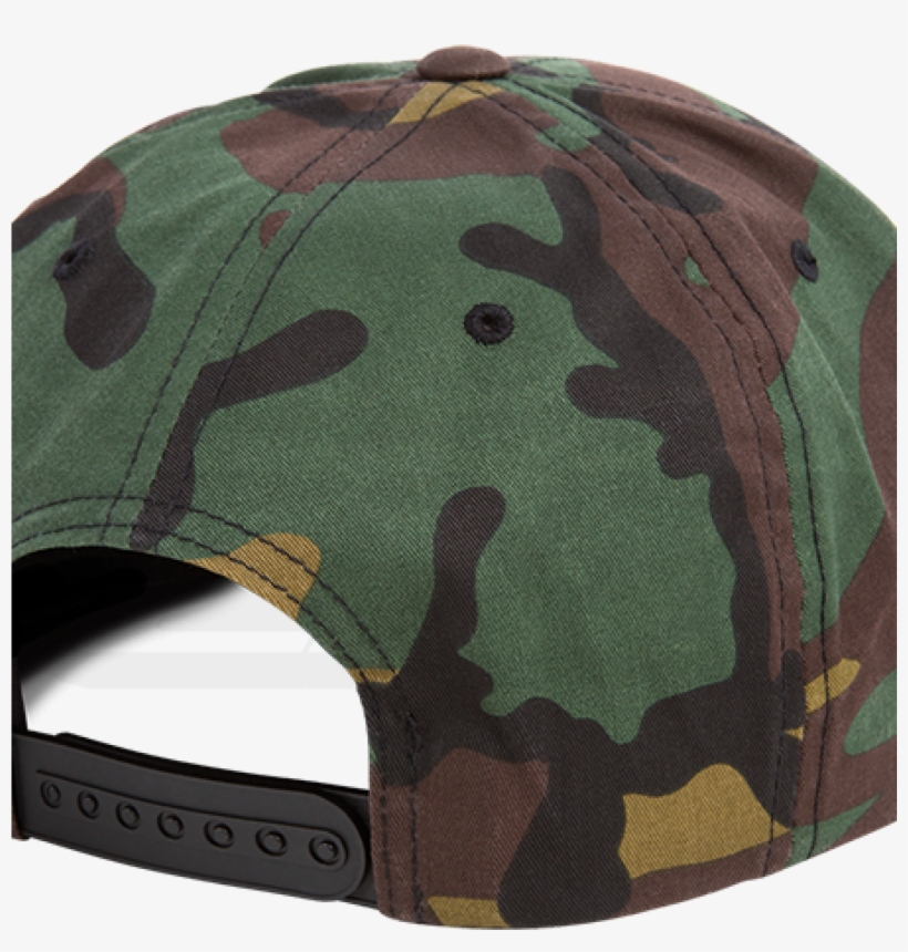 Cropped Camo Snapback Hat Backside - Flexfit Snapback Flat Bill Camouflage Cap With Patriotic, transparent png #951793