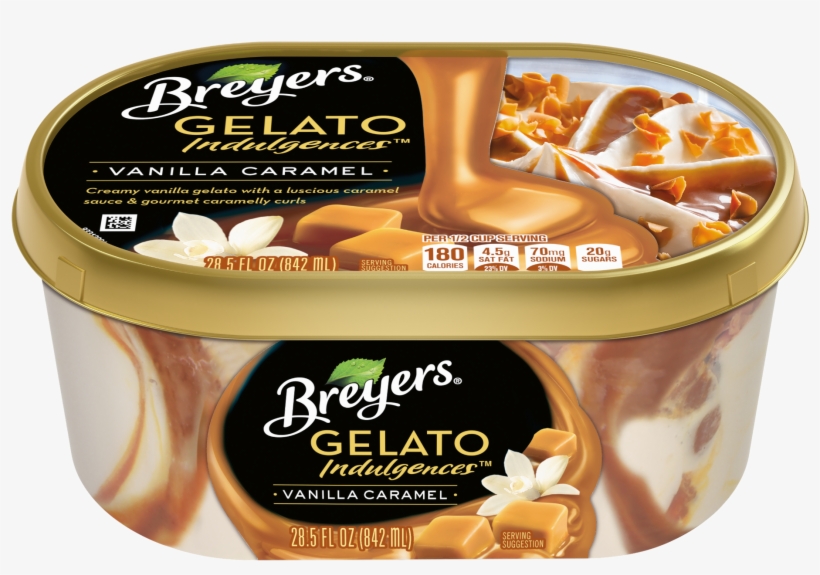 5 Ounce Tub Of Breyers Vanilla Caramel Gelato Indulgences - Breyers Gelato Caramel, transparent png #952009