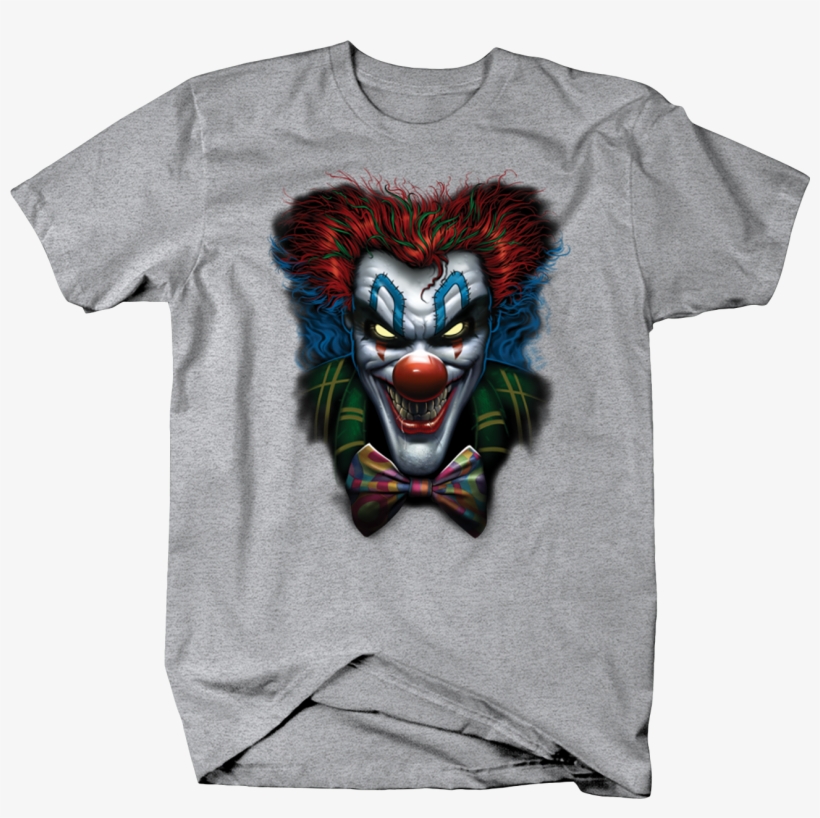 Evil Clown Looking At You Crazy Red Hair - Mens T-shirt Creepy Clown Red Poofy Hair Bow Tie Navy, transparent png #952072