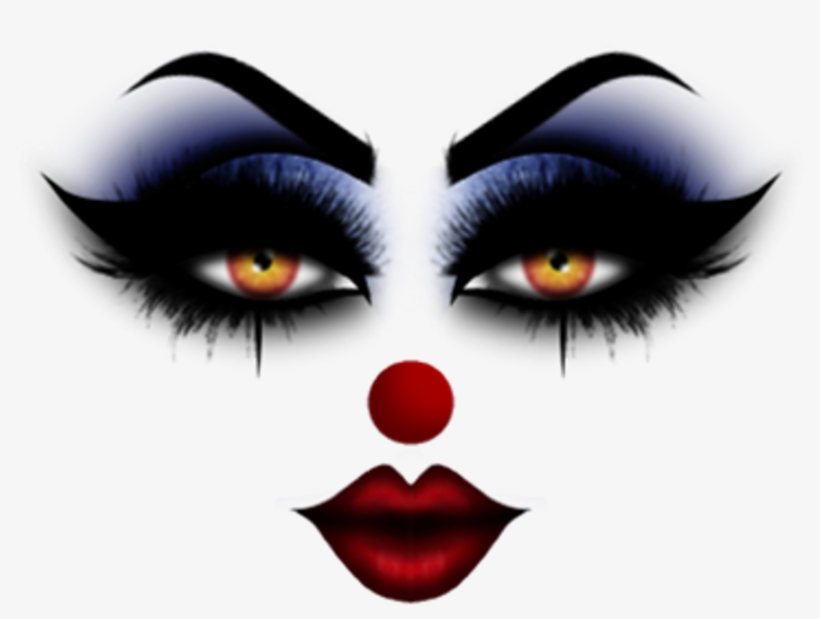 Clown Face Blue Black Eyes Evil Horror Cartoon Effects - Transparent Clown Makeup, transparent png #952117