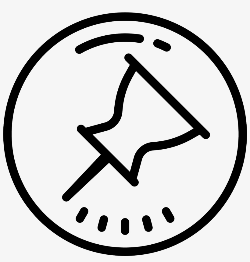 The Image Is A Pushpin That Is Enclosed In A Circle - Line Art, transparent png #953029