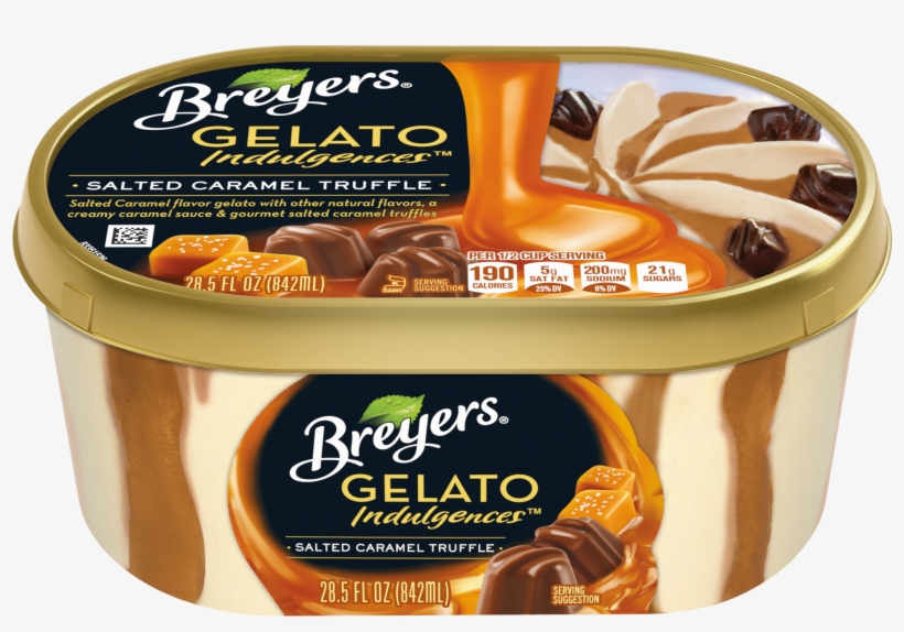 5 Ounce Tub Of Breyers Salted Caramel Gelato Indulgences - Breyers Gelato Raspberry Cheesecake, transparent png #953119