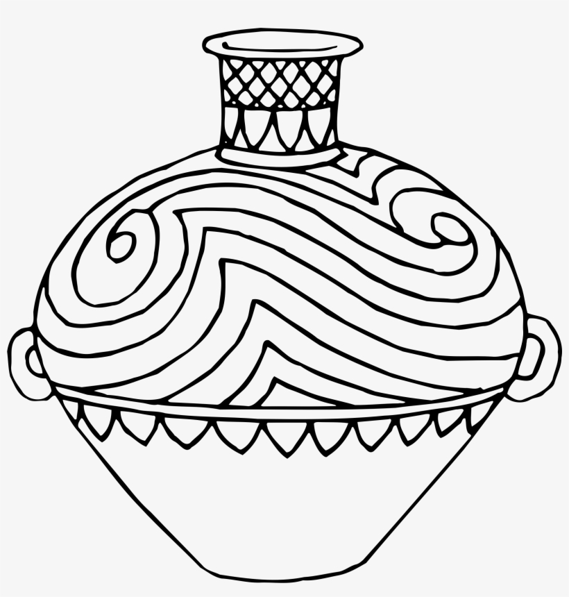 Picture Library Library Clipart Vase Line Big Image - Line Drawing Of A Vase, transparent png #953704