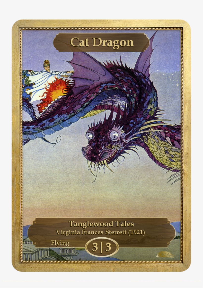 Cat Dragon Token By Virginia Frances Sterrett - Giclee Painting: Sterrett's Art Print: Poster Of Virginia, transparent png #954068