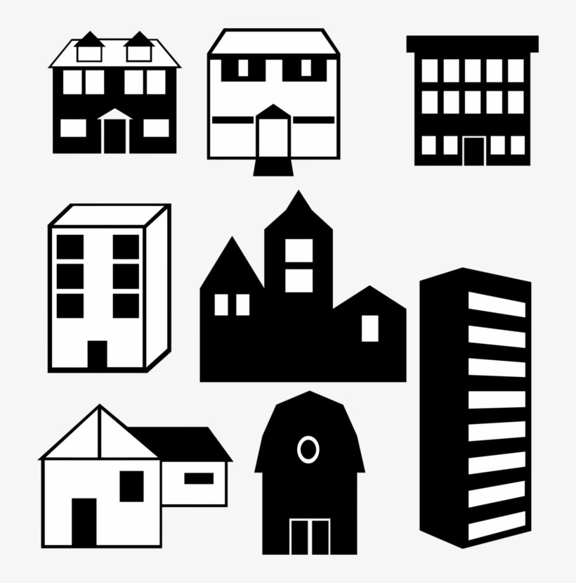 Apartment Silhouette Building House Real Estate - Apartment Silhouette, transparent png #954211