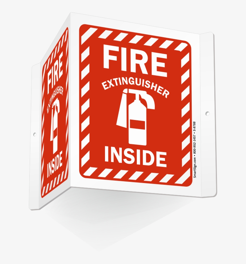 Projecting Fire Extinguisher Inside Sign With Striped - Fire Hose Inside Sign, transparent png #954513